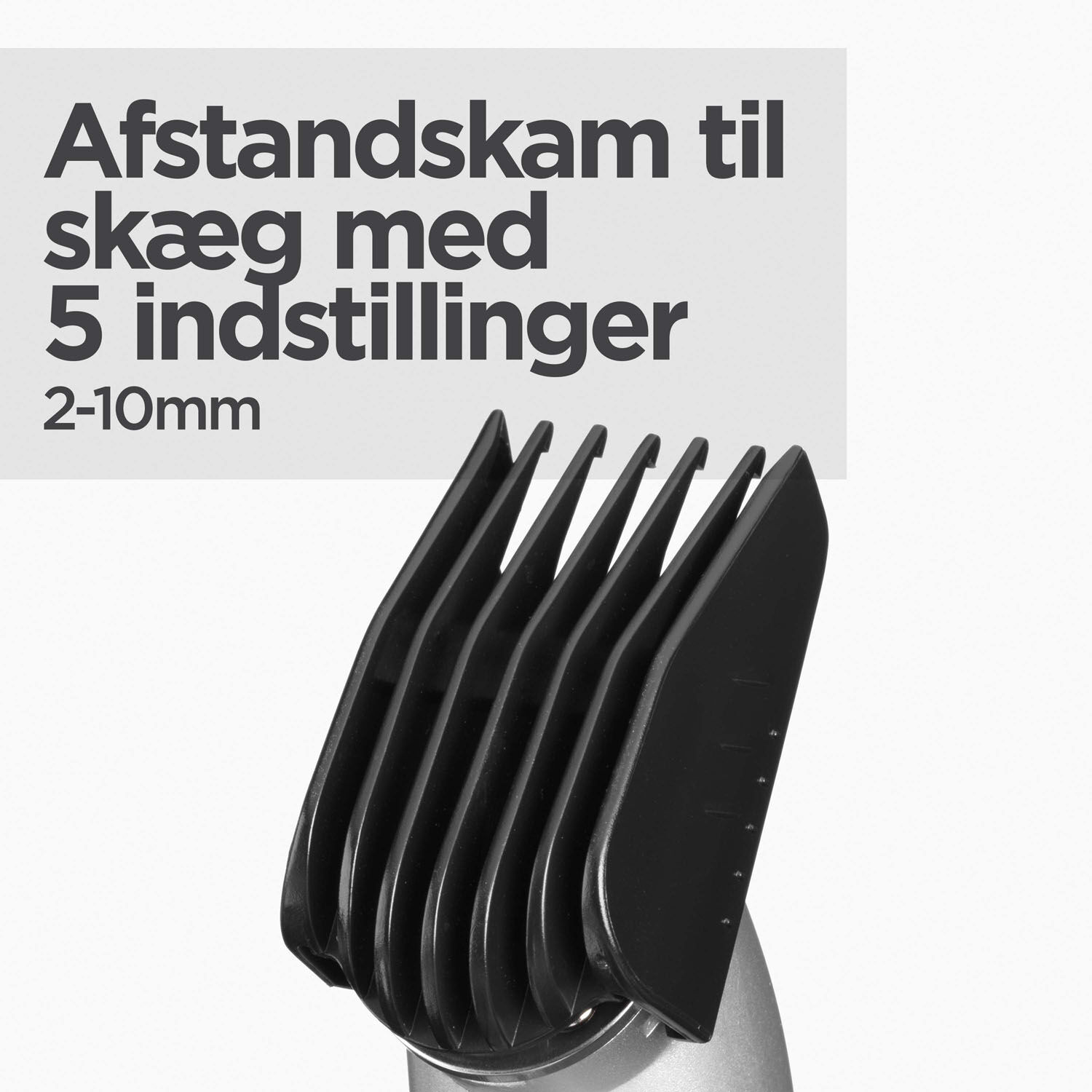 Afstandskam til sk&aelig;g med 5 indstillinger (2-10 mm)
